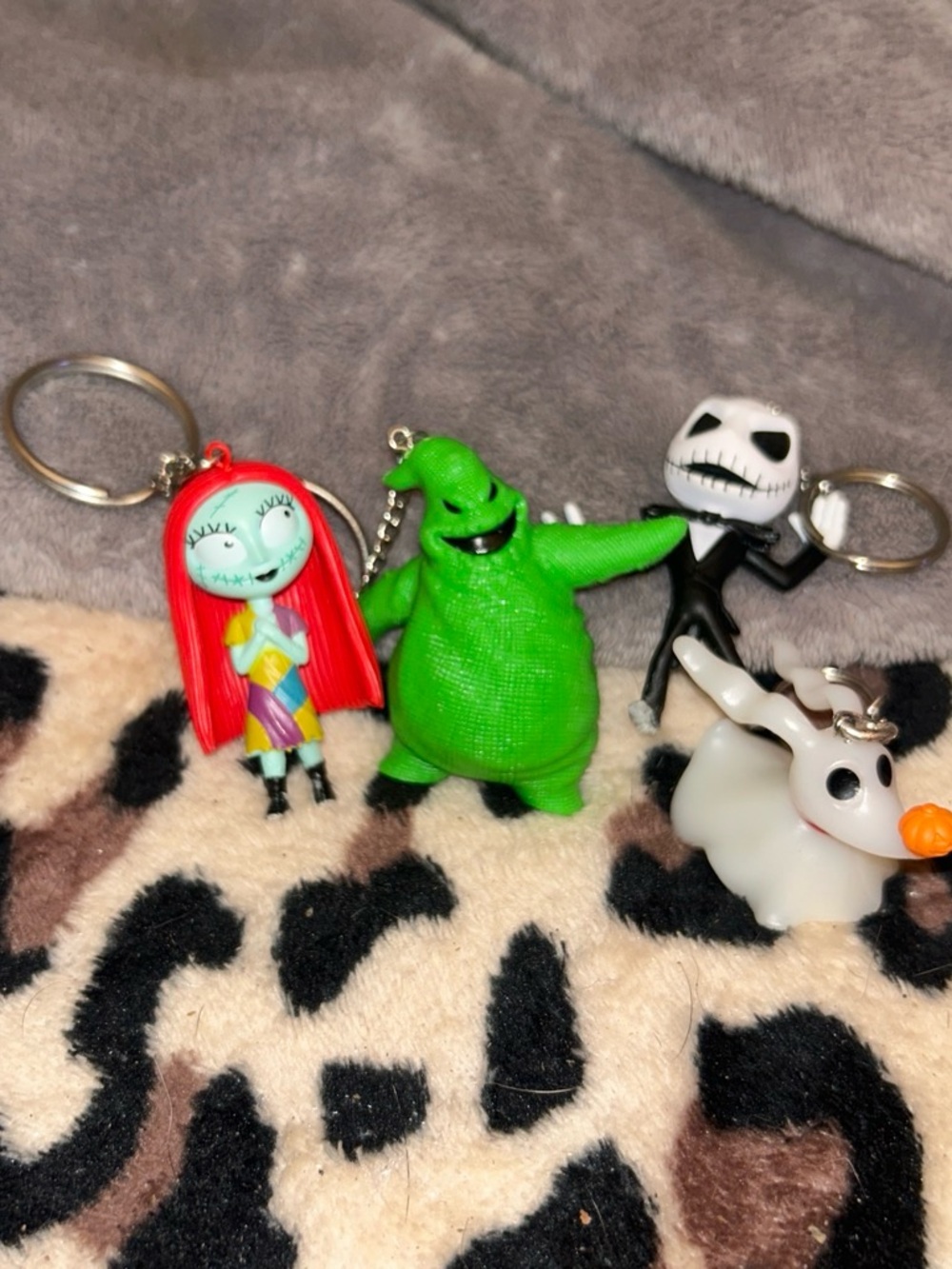HANDMADE Nightmare Characters Kids Keychain Set - Green, Red, Black, White